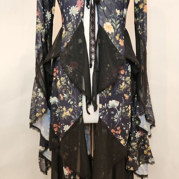 Dolls Kill Current Mood Floral Print Duster NWT SIZE S - Picture 4 of 10